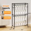 Udorich Adjustable Rolling Clothes Rack with 3 Tiers and Lockable
