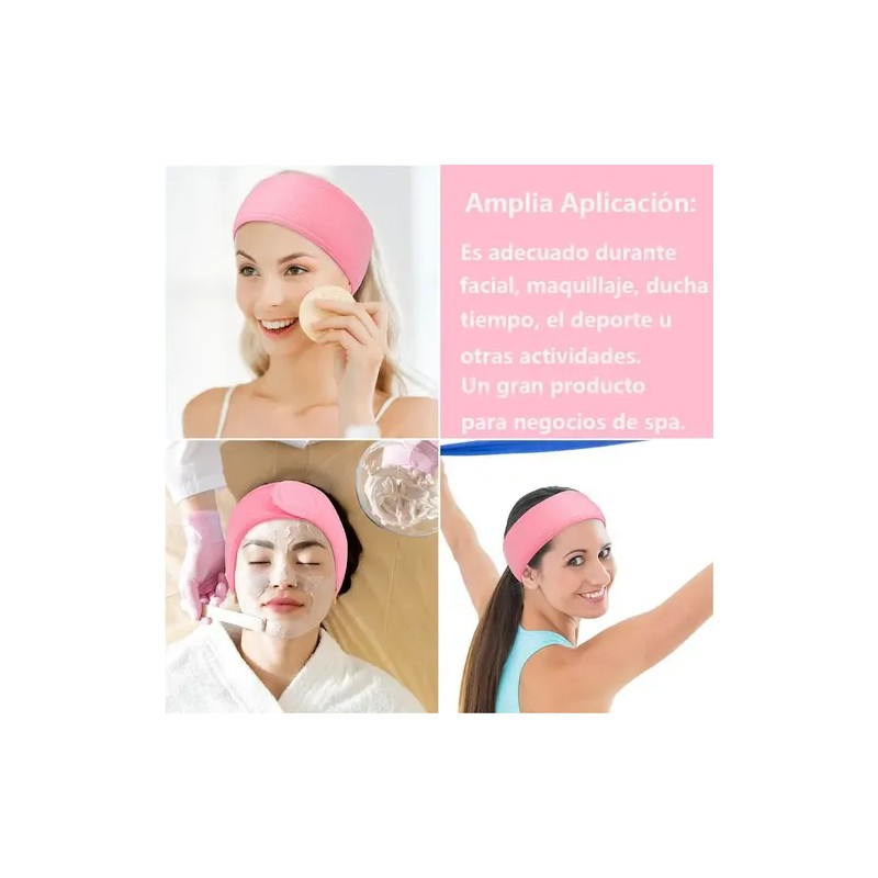 Facial Spa Diadema Maquillaje Cinta Mágica Cabello 6 Pza