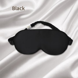Sleep Mask,Silk Eye Mask for Sleeping Women/Men/Girls,19 Momme Both Sides 100% Pure Mulberry Silk Blackout Anti-Allergy Blindfold with Elastic Strap for Night,Travel,Nap,Meditation (Black)