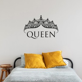 Vinyl Wall Decal Royal Crown Queen Tiara Beauty Spa Salon Stickers Mural Large Decor (g5479) Black