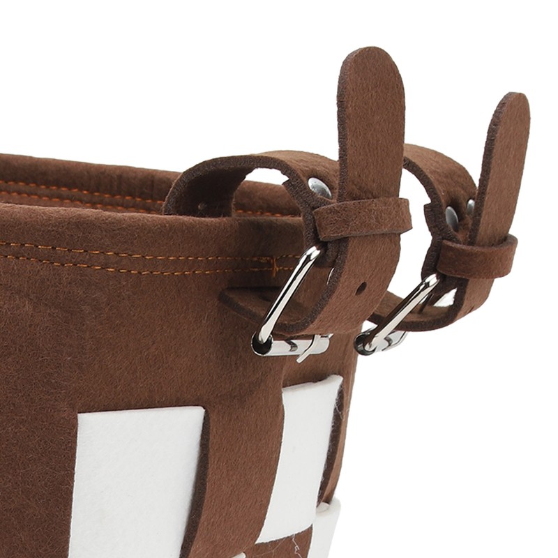 Felt Bicycle Basket Felt Cloth Foldable Detachable Brown and White