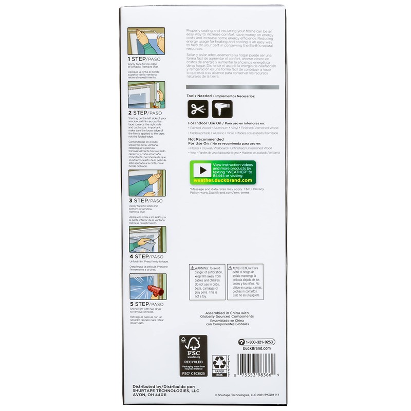 Duck MAX Strength Window Insulation Kit, Winter Window Seal Kit