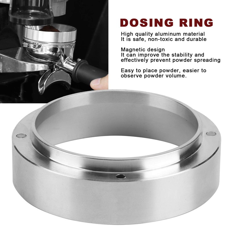51mm Dosing Funnel, Zinc Alloy Coffee Dosing Funnel Ring Magnetic