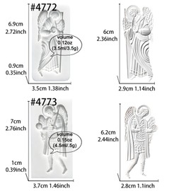 FUNSHOWCASE Art Molds for Polyclay Air Dry Clay Plaster, 2 Carved Archangel Symbols