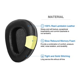 Voarmaks Sheepskin Real Leather Ear Pads Foam Cushion Compatible with Audeze Sine Planar Headphone (Sheepskin Leather)