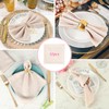 Pack of 12 Beige Fabric Napkins with Closure Edge, 42