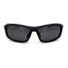 Mens Polarized Plastic Rim Warp Sport Sunglasses Shiny Black Black