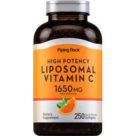 Piping Rock Liposomal Vitamin C 1650mg | 250 Softgels | High Potency | Non-GMO, Gluten Free