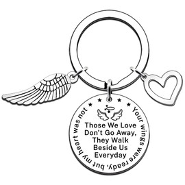 JMIMO Memorial Gifts Memorial Keyring Sympathy Gift in Memory of Loved One Wing Keyring Memorial Gifts for Loss of Loved One