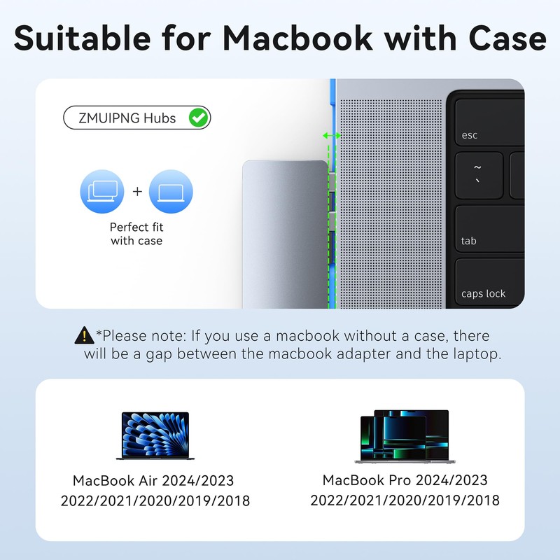 USB C Adapter for MacBook, 8 IN 2 USB C