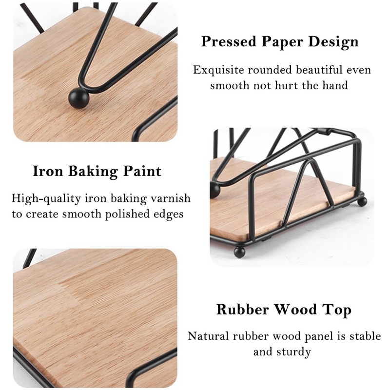 Napkin Holder for Tables, Flat Serviette Holder with Weighted Arm
