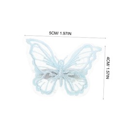 SUPVOX 5pcs Double Lace Butterfly Hair Clips Embroidered Mesh Hair Pins