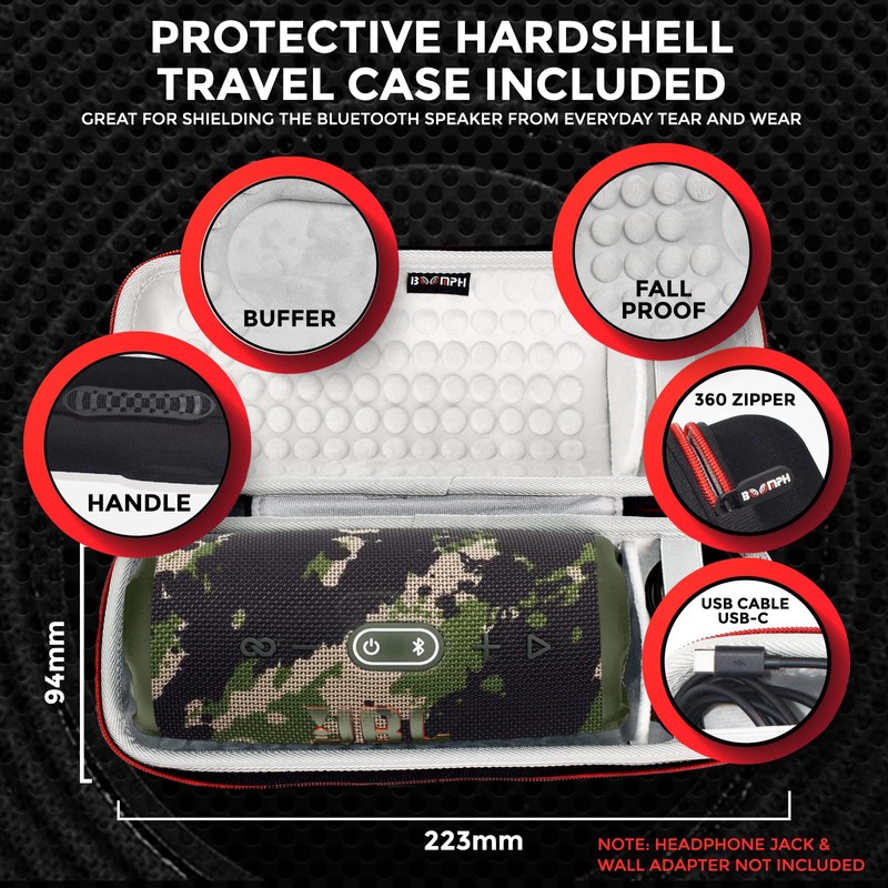 JBL Charge 5 Portable Waterproof Wireless Bluetooth Speaker Bundle with