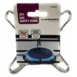 2pc Chrome Plated Gas Safety Stars