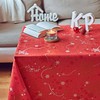 KP HOME PVC Table Cloth Wipe Clean Tablecloth Red Christmas