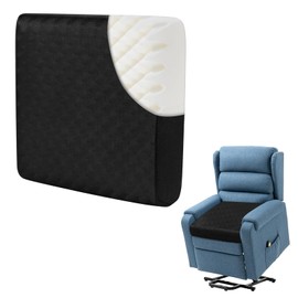 FOUXTEL Extra Thick 5" Recliner Cushions for Elderly, 20"x20" Egg Shaped Foam Recliner Chair Cushion, Extra Large Egg Chair Cushion - Comfort & Support for Long Sitting - Black - 20"x20"x5"