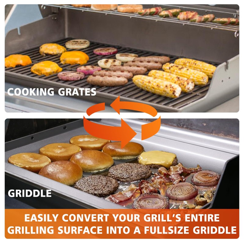 Hisencn Cast Iron Griddle Insert for Nexgrill 720-0830H, Nexgrill 720-0830X,