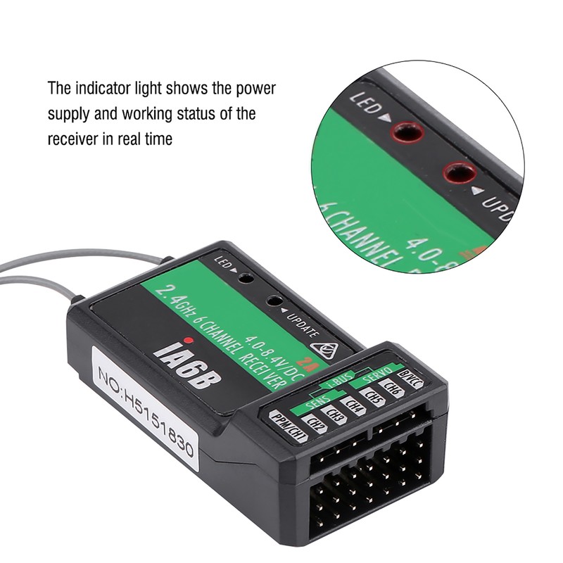 Flysky FS‑IA6B IA6B 2.4G 6CH RC Receiver PPM for FS‑I6X