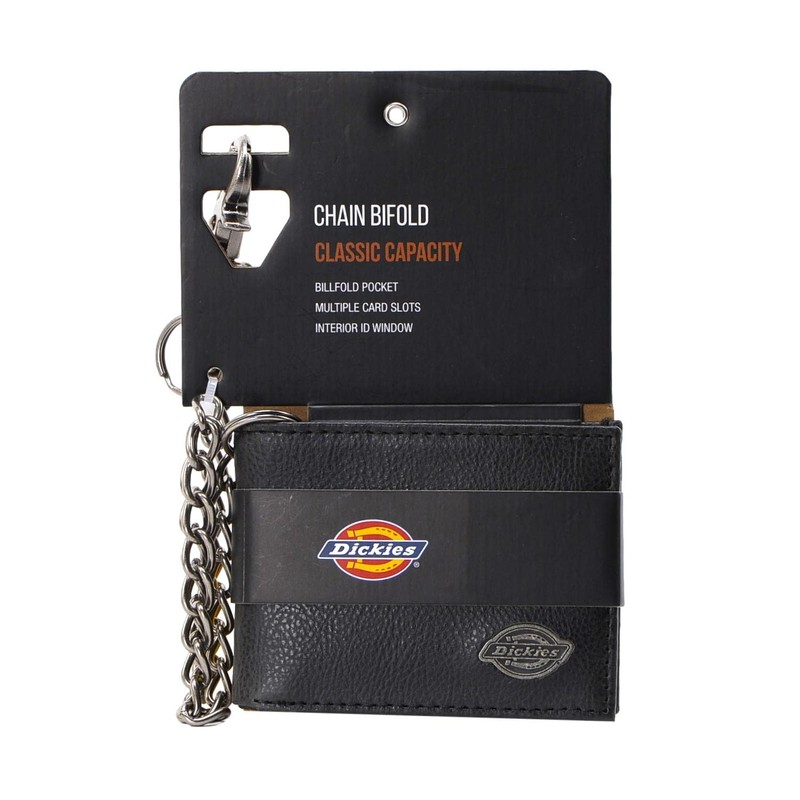 Dickies Men’s Bifold Genuine Leather Thin Card Wallet with ID