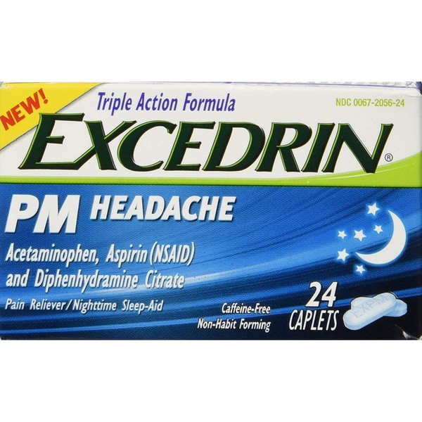 Excedrin PM Headache Caplets - 24ct, Pack of 3