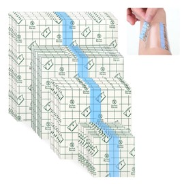 KATREU Pack of 70 Waterproof Transparent Bandage Shower Plasters Waterproof Tattoo Plasters Tattoo Film Healing Second Skin Tattoo Waterproof Plasters Shower Plasters for Sports, Showers, Swimming