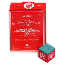 Silver Cup National Tournament Pool cue Billiard Premium Chalk - ONE Dozen - Green