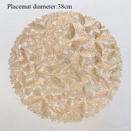 Hosoncovy Decorative Butterfly Placemats Set of 4,PVC Placemats Hollow Dining Table Place Mats Heat Resistant Non-slip Dining Placemats Reusable Table Mats for Home Kitchen