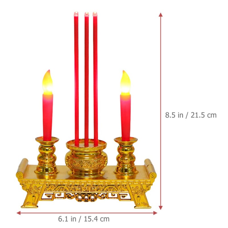 Beaupretty Led Decor Led Electronic Incense Burner Stick Buddhist Candle