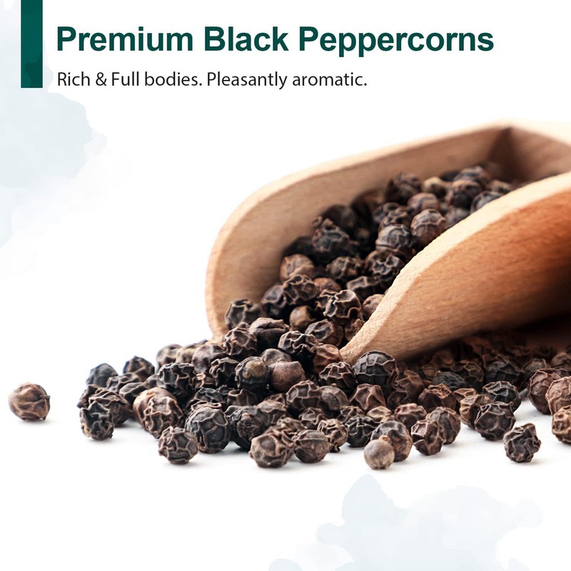 Soeos Himalayan Pink Salt 39 oz + Whole Black Peppercorns