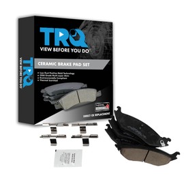 TRQ Rear Brake Pads Ceramic Compatible with 2007-2009 Chrysler Aspen 2003-2009 Dodge Durango 2002-2010 Ram 1500 2003 Ram 1500 Van 2011-2018 Ram 1500 2019-2023 1500 Classic