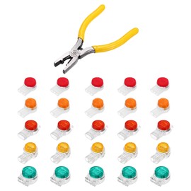 uxcell 221Pcs UY/UY2/UR/UR2/UG Wire to Wire Connector Kit K1/K2/K3/K5 Corrosion-Resistant Moisture-Proof Join Connector with Crimping Pliers for Weak Current Wire Connection