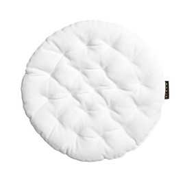 LINUM Pepper Elegant Round Seat Cushion for Indoor and Outdoor Use, Diameter 37 cm, 100% Cotton, Washable, White