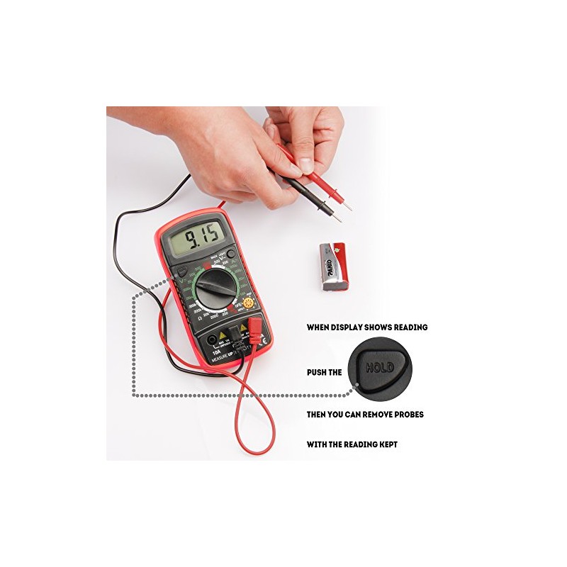Etekcity Digital Multimeter (DMM) Multi Tester Voltmeter Ammeter Ohmmeter -