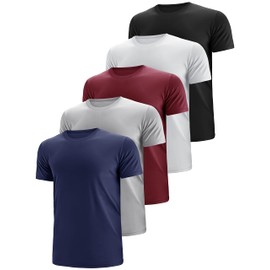 Dry Fit Tshirts Shirts for Men 5 Pack Moisture Wicking Quick Dry Mesh Performance Tees Gym Tech T Polyester Sublimation Active Athletic Crew Short Sleeve Workout Running Tops (Multipack 1, 3XL)