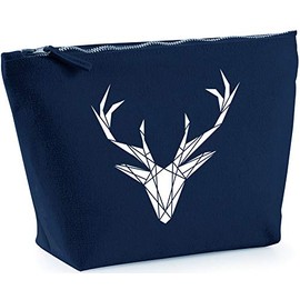 Hippowarehouse Geometric Stag printed make up cosmetic wash bag 18x19x9cm