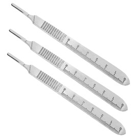 SS INSTRUMENTX Scalpel Handle No.3 BP Handle Fits Blades Numbers 6-16 (1 Count (Pack of 3) Silver)