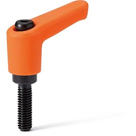 NBK Mechanical Element Parts Mini Plastic Clamp Lever (Male Thread) LECM-4-25-OR (Orange)