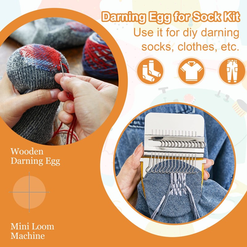 Jexine Mini Darning Egg for Socks 14 Hooks Small Speedweve