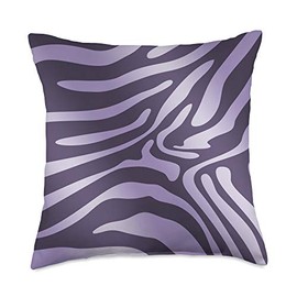 Animal Pattern Cool Accessories & Phone Cases Dark Purple Zebra Pattern/Safari Print/Shining Imitation Throw Pillow, 18x18, Multicolor