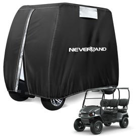 NEVERLAND Golf Cart Cover 4 Passenger - Waterproof Golf Cart Covers - Fits for Yamaha Golf Carts EZ GO Club Car - Outdoor Windproof Sunproof (Light Tan, Fit for 2+2/4 Passenger Cart)