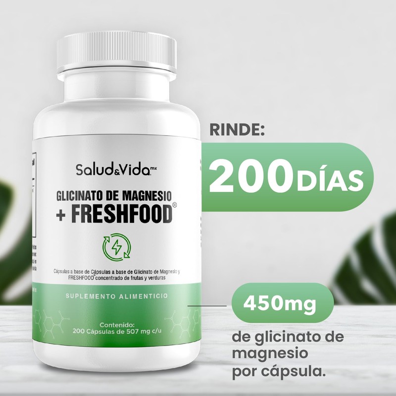 Glicinato De Magnesio 450 mg por cápsula | Uno al