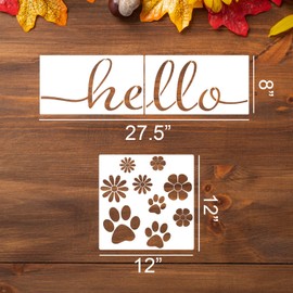 Welcome Stencils for Doormat 27.5” Hello Door Mat Stencil Welcome Doormat Stencils for Painting Wood Fabrics Porch Door