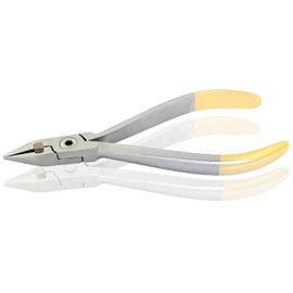 MuskalMed T/C Bird Beak Pliers with Cutter Loop Forming Pliers Wire Bending Tungsten Carbide Inserts Gold Handle Orthodontic Dental Instrument