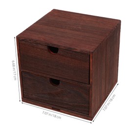 KOMBIUDA 1pc Wooden Storage Box for Home Organization Multi-purpose Drawer Box for Jewelry Sundries Elegant Brown Desktop Container Stylish Office Home Decor