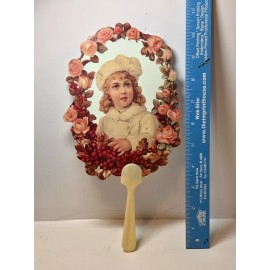 Victorian Die Cut Hand Fan 10 1/2" Tall with Envelope - Old Print Factory