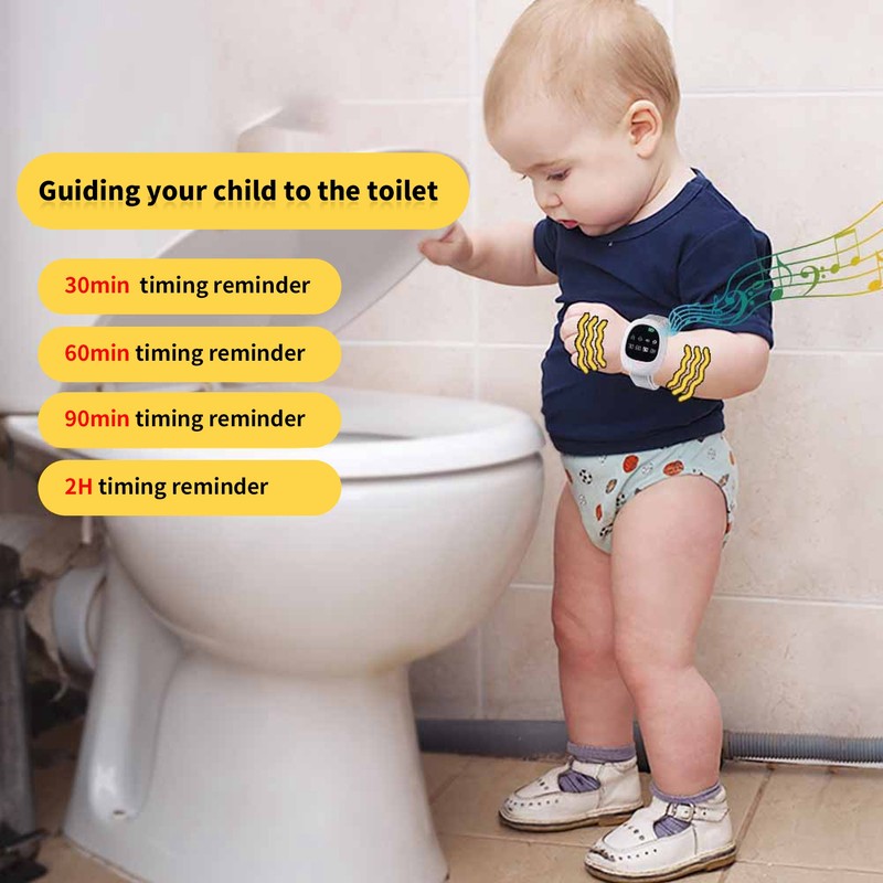 Wireless Bedwetting Alarm 4 Timing Music Vibration Bedwetting Sensor Watch