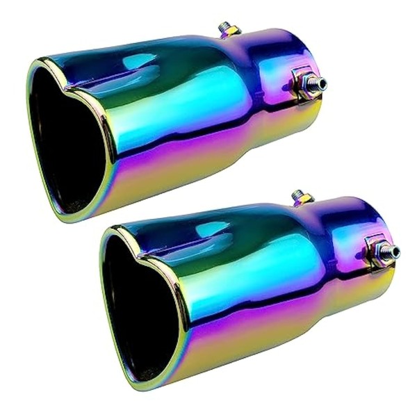 OtpOutopa Car Exhaust Tip 2.5 inch Inlet, Universal Heart Shaped