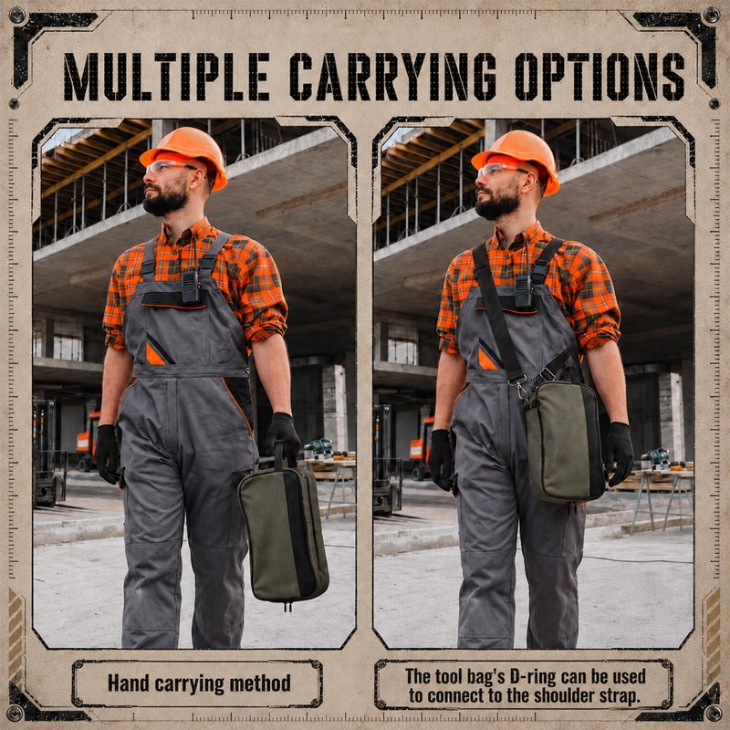 Shinylin 3 Pack 12 Inch Small Tool Bags, Dual Compartments
