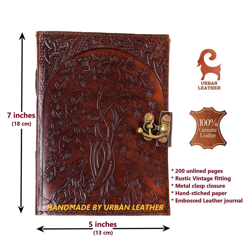 URBAN LEATHER Wolf & Tree Vintage Old Journal for Men