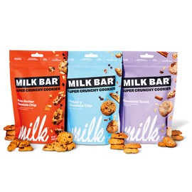 MILK BAR Crunchies | Crunchy Bite Sized Cookies With No Artificial Flavors or Preservatives | Pack of 3, 4.5oz Bags (Mix-it-up 3 Pack) (Greatest Hits)